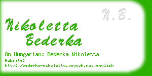 nikoletta bederka business card